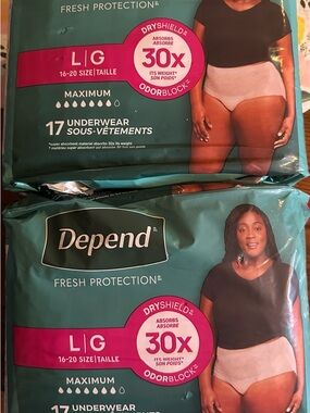 Depend Fresh Protection Women’s Maximum Absorbency Underwear - L/G, Beige